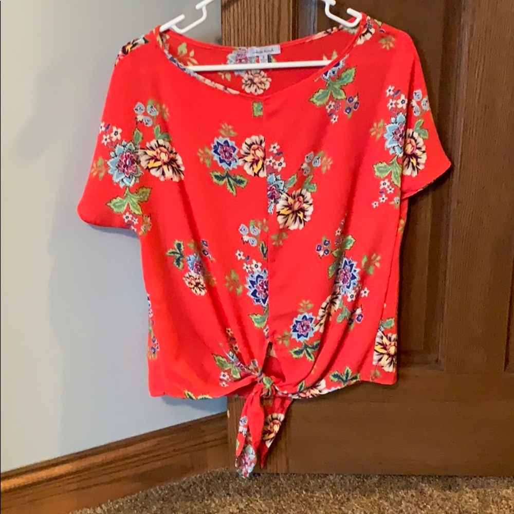 White Birch Tie Front Top